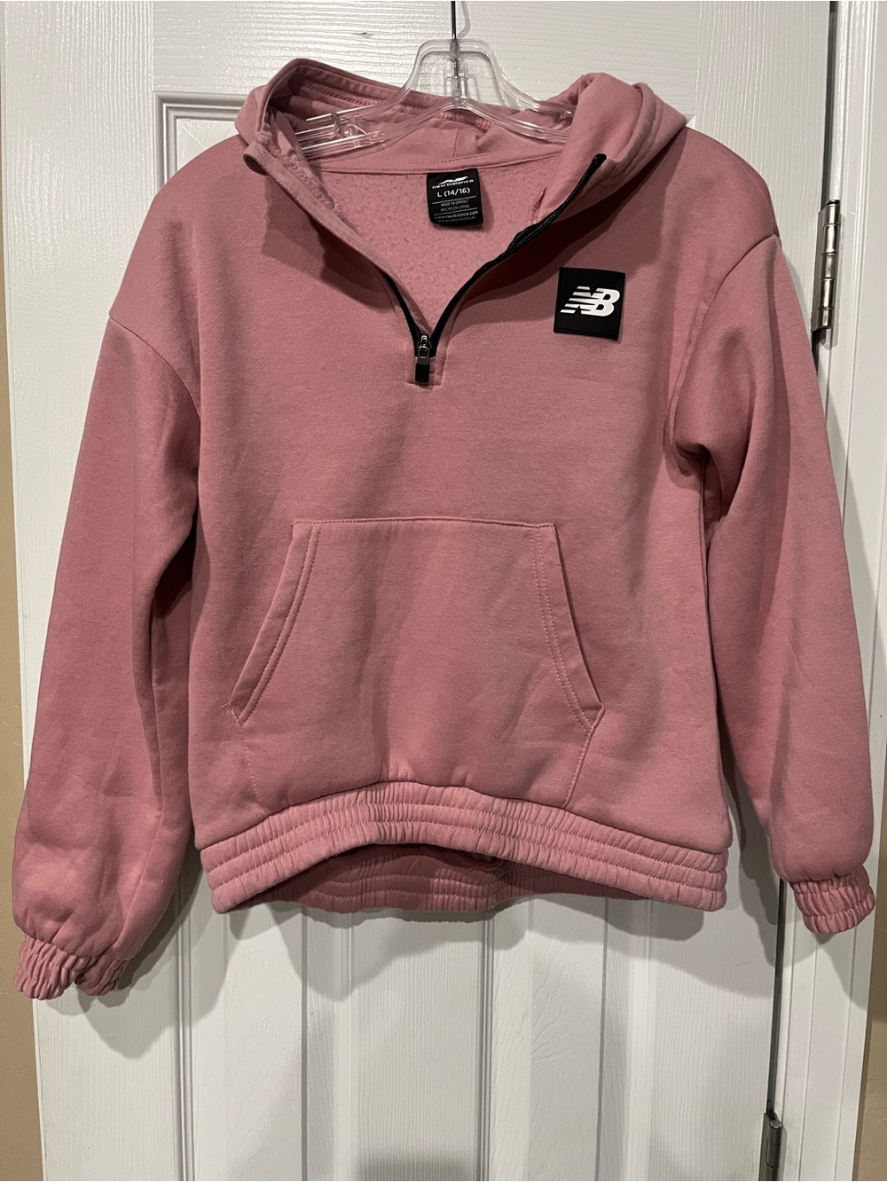 New Balance Girls Dusty Rose Half-Zip Hoodie